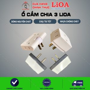 Ổ cắm chia 3 chân cắm tròn