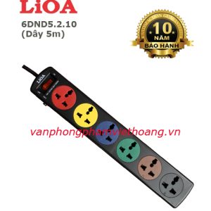 Ổ Lioa 3 chạc 6 ổ cắm 6DND5.2.10 dây 5m