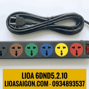 Ổ Lioa 3 chạc 6 ổ cắm 6DND5.2.10 dây 5m