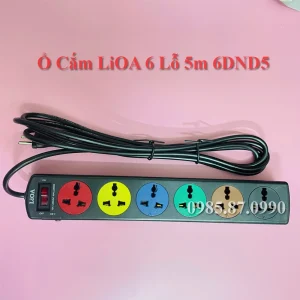 Ổ Lioa 3 chạc 6 ổ cắm 6DND5.2.10 dây 5m