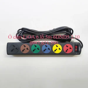 Ổ Lioa 3 chạc 6 ổ cắm 6DND5.2.10 dây 5m