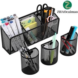 Ống đựng bút nằm ngang 3 ngăn sắt