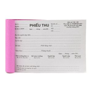 Phiếu Thu A5 1 Liên