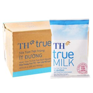Sữa TH True Milk ít đường (48 gói/ thùng)