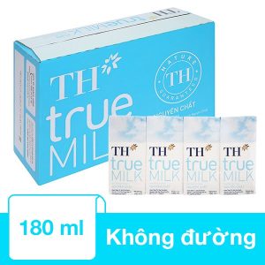 Sữa TH True Milk không đường 180ml (48 hộp/thùng)