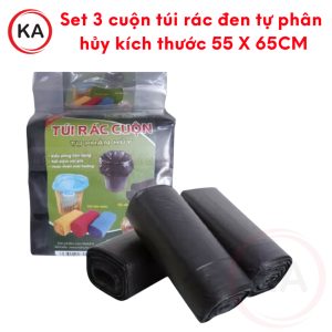 Túi rác đen tự phân hủy cuộn 55x65 (3 cuộn / túi)