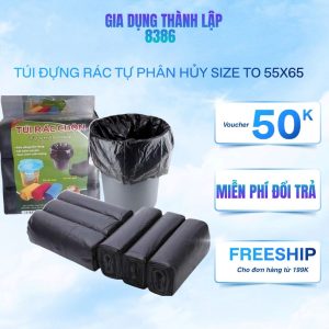 Túi rác đen tự phân hủy cuộn 55x65 (3 cuộn / túi)