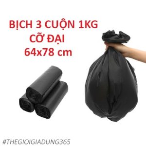 Túi rác đen tự phân hủy cuộn 64x78 (3 cuộn / túi)