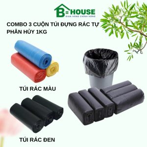 Túi rác màu tự phân hủy cuộn 45*55 (3 cuộn/ túi )