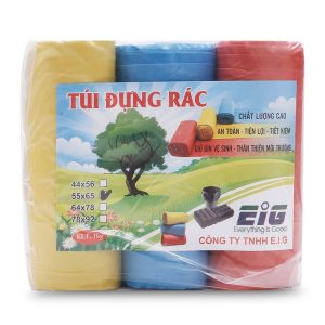 Túi rác màu tự phân hủy cuộn 55x65 (3 cuộn/ túi )