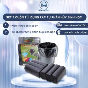 Túi rác màu tự phân hủy cuộn 55x65 (3 cuộn/ túi )